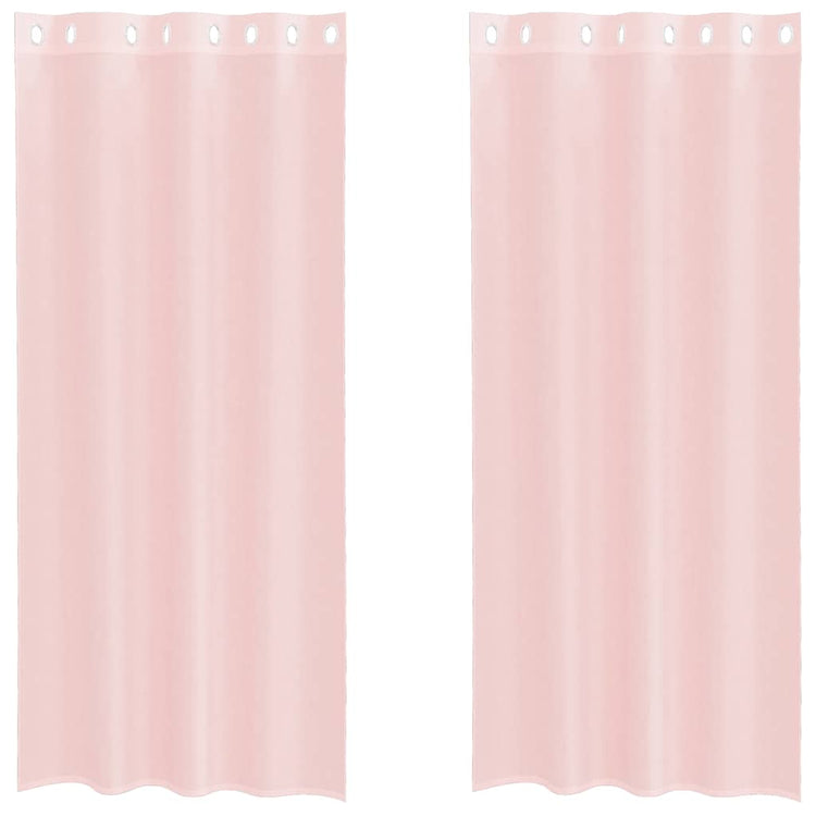 Vidaxx rideaux voile avec œillets 2 pcs 140x225 cm rose clair