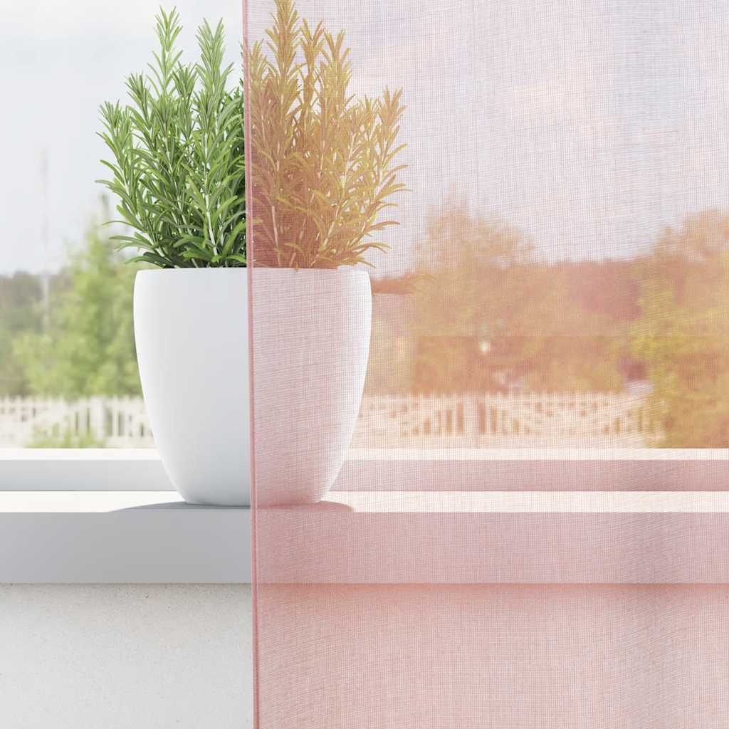 Vidaxx rideaux voile avec œillets 2 pcs 140x225 cm rose clair