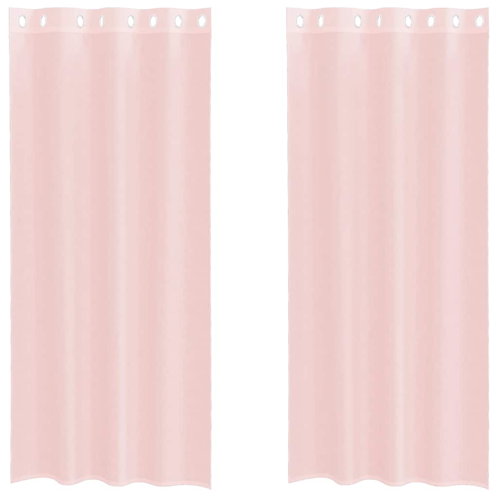 Vidaxx rideaux voile avec œillets 2 pcs 140x245 cm rose clair