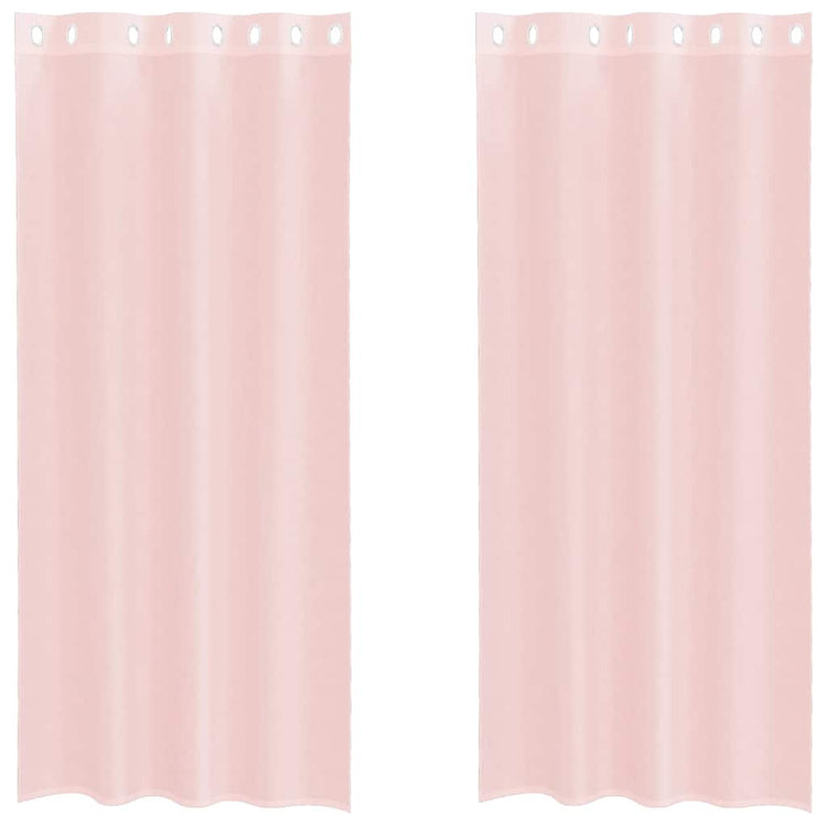 Vidaxx rideaux voile avec œillets 2 pcs 140x245 cm rose clair