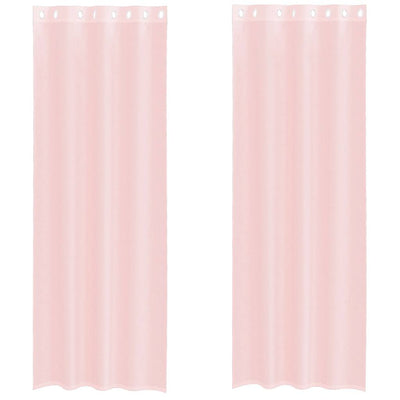 Vidaxx rideaux voile avec œillets 2 pcs 140x260 cm rose clair