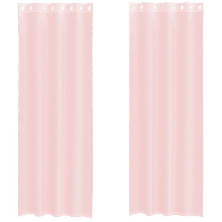 Vidaxx rideaux voile avec œillets 2 pcs 140x260 cm rose clair