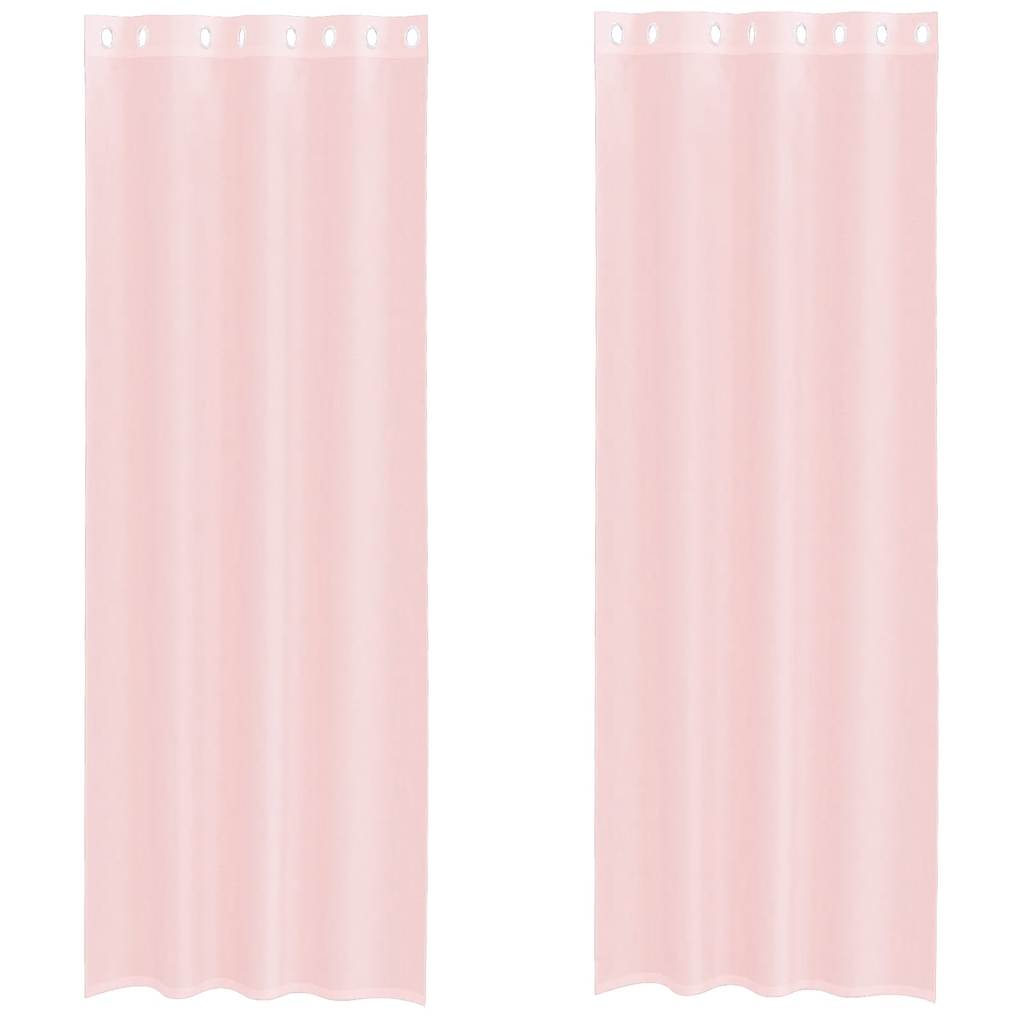 Vidaxx rideaux voile avec œillets 2 pcs 140x300 cm rose clair