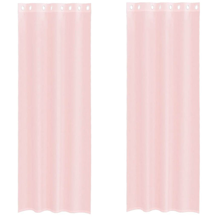 Vidaxx rideaux voile avec œillets 2 pcs 140x300 cm rose clair