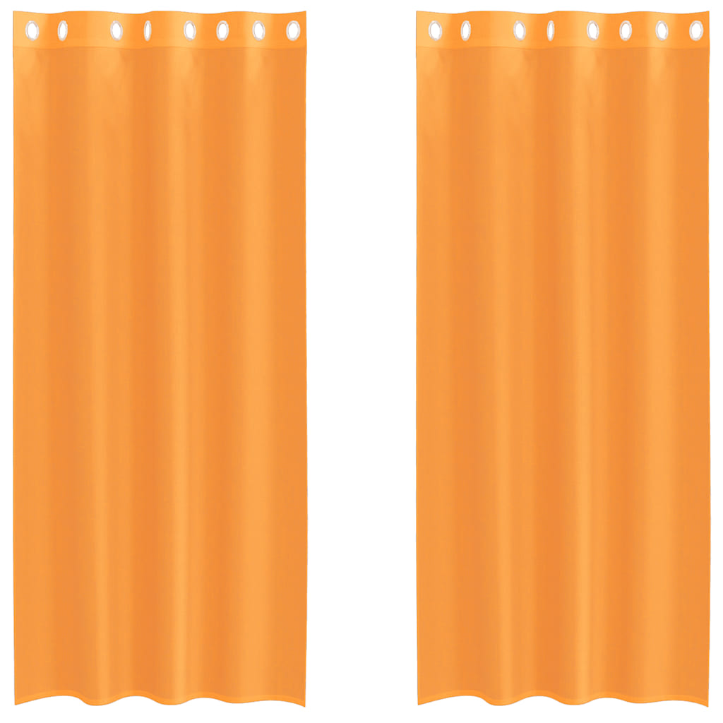 Vidaxx rideaux voile avec œillets 2 pcs 140x245 cm orange