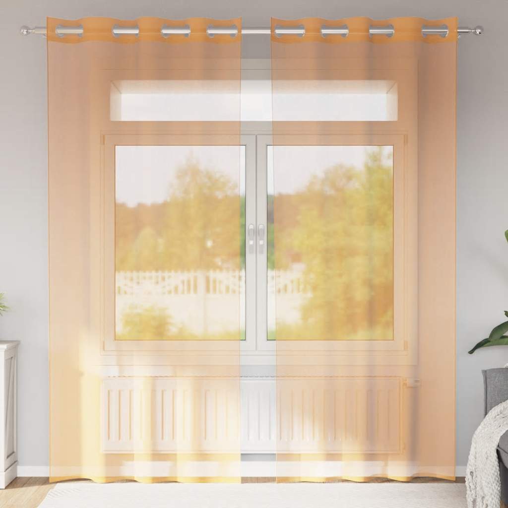 Vidaxx rideaux voile avec œillets 2 pcs 140x245 cm orange