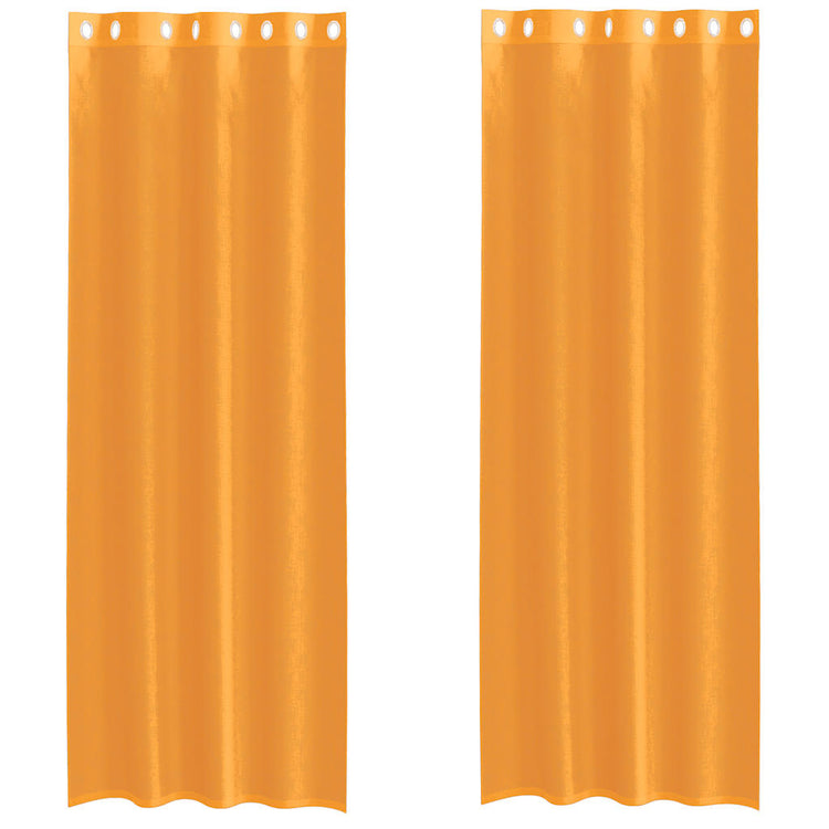 Vidaxx rideaux voile avec œillets 2 pcs 140x300 cm orange