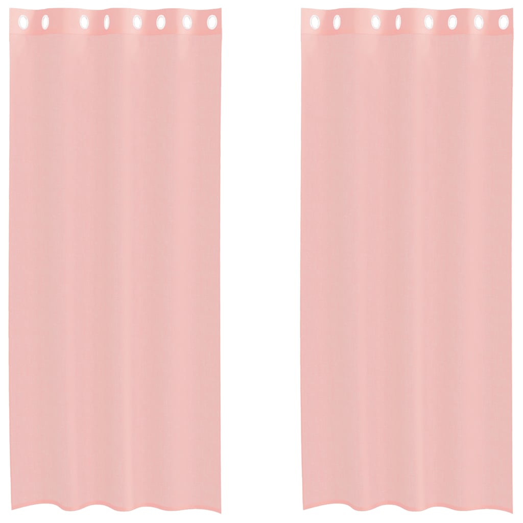 Vidaxx rideaux voile avec œillets 2 pcs 140x245 cm rose