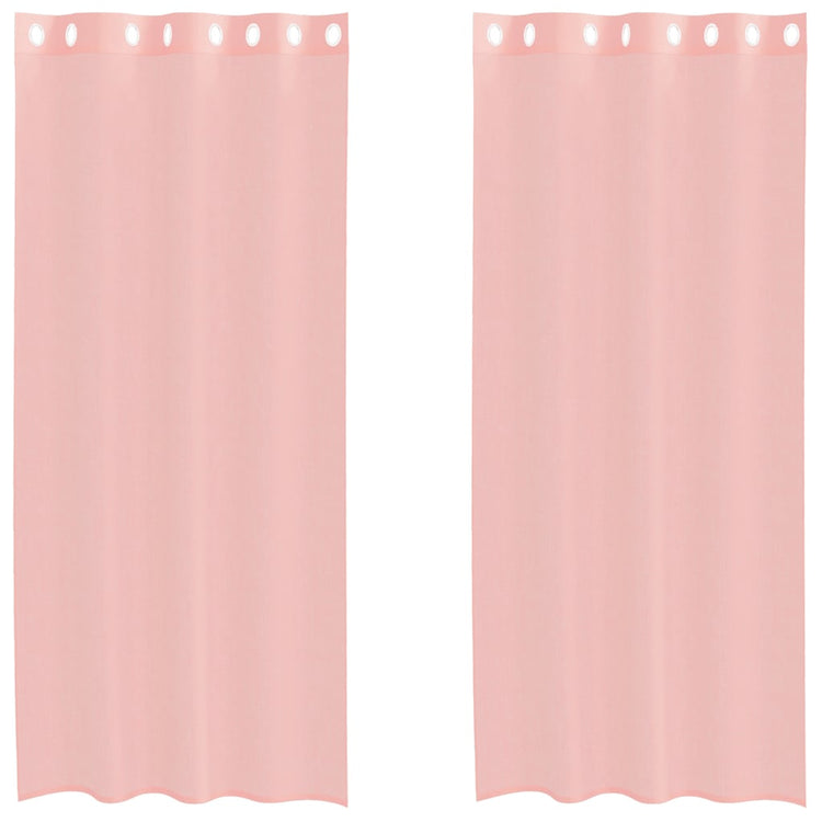 Vidaxx rideaux voile avec œillets 2 pcs 140x245 cm rose