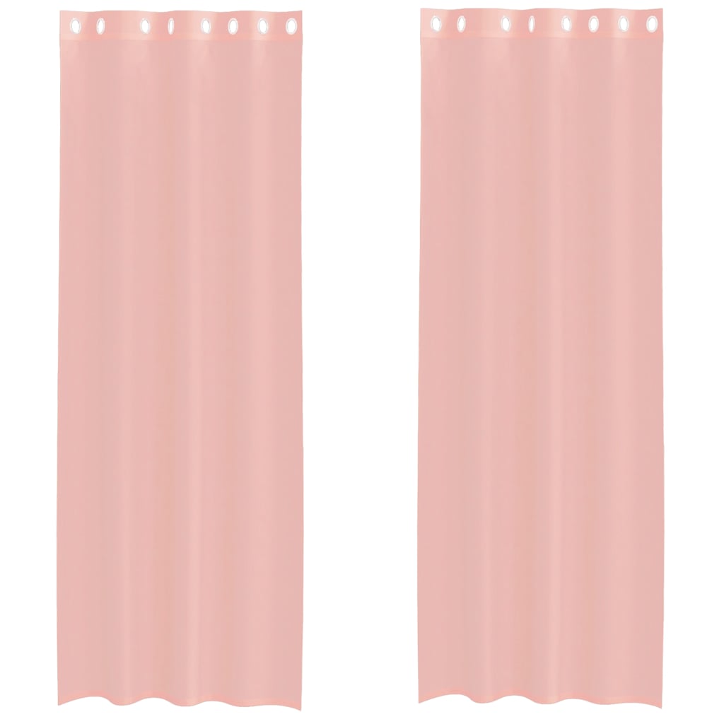 Vidaxx rideaux voile avec œillets 2 pcs 140x260 cm rose