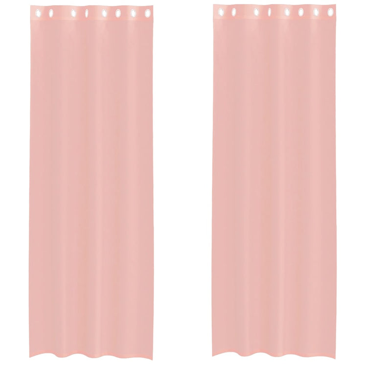 Vidaxx rideaux voile avec œillets 2 pcs 140x260 cm rose
