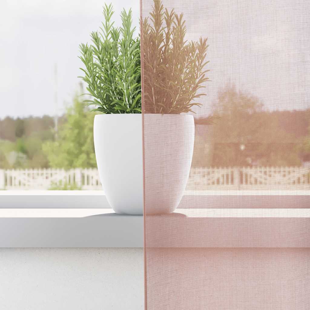 Vidaxx rideaux voile avec œillets 2 pcs 140x260 cm rose