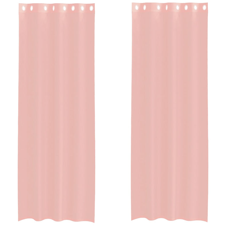 Vidaxx rideaux voile avec œillets 2 pcs 140x300 cm rose