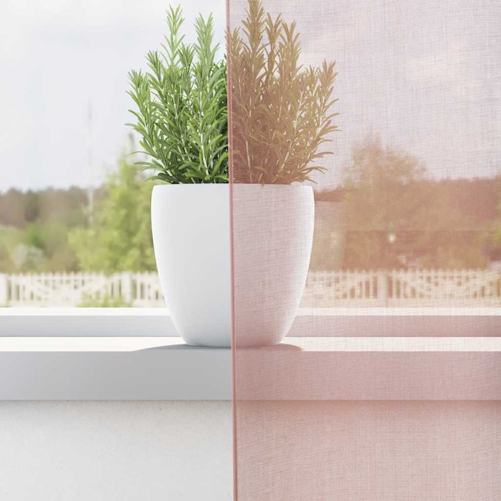Vidaxx rideaux voile avec œillets 2 pcs 140x300 cm rose