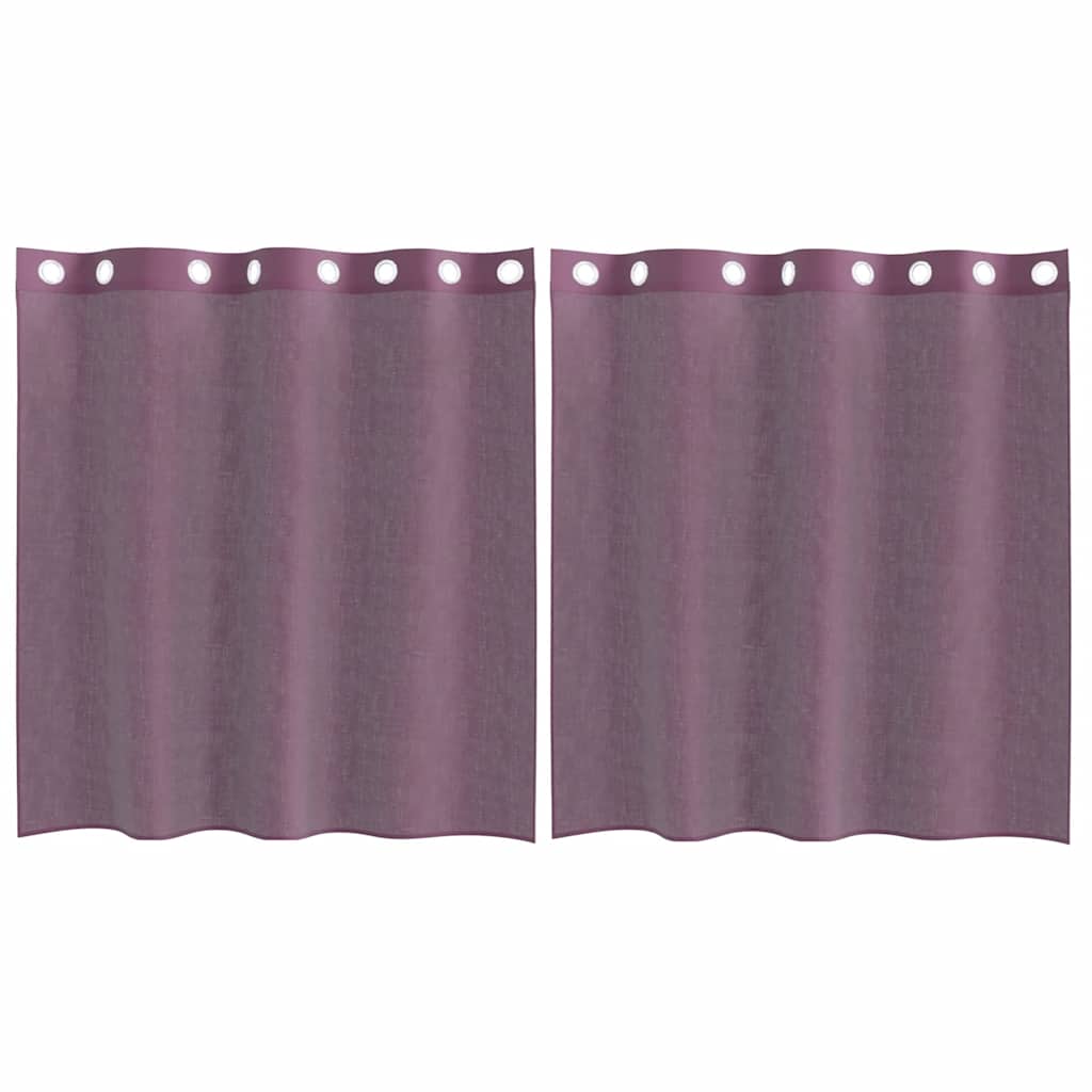 Vidaxx rideaux voile avec œillets 2 pcs violet 140x140 cm
