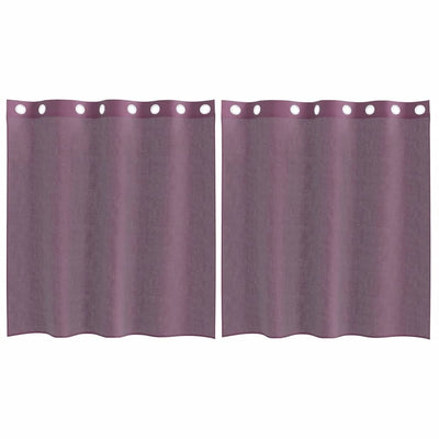 Vidaxx rideaux voile avec œillets 2 pcs violet 140x140 cm