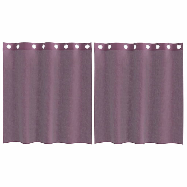 Vidaxx rideaux voile avec œillets 2 pcs violet 140x140 cm