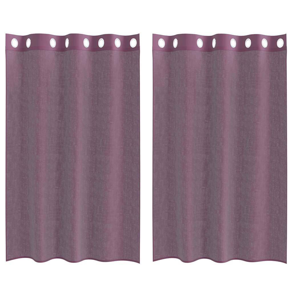 Vidaxx rideaux voile avec œillets 2 pcs 140x175 cm violet