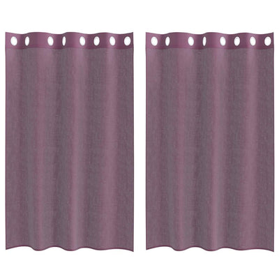 Vidaxx rideaux voile avec œillets 2 pcs 140x175 cm violet