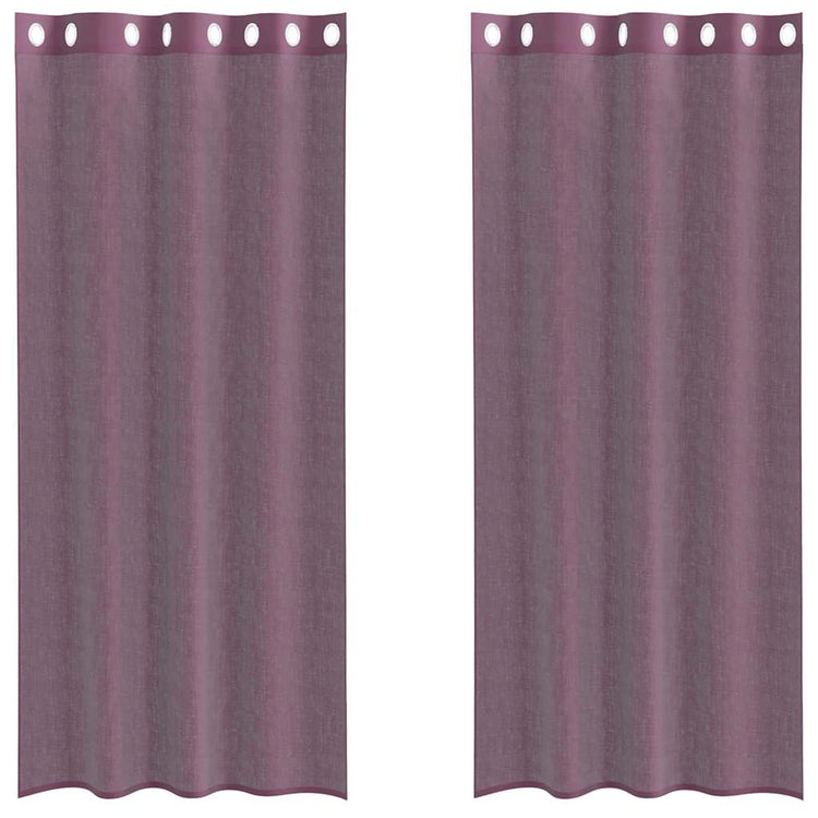 Vidaxx rideaux voile avec œillets 2 pcs 140x225 cm violet