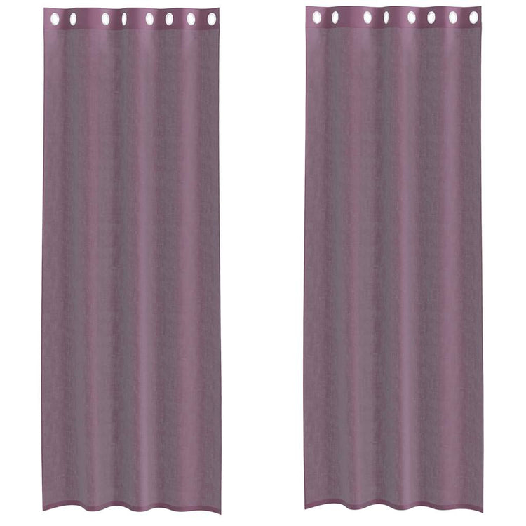Vidaxx rideaux voile avec œillets 2 pcs violet 140x260 cm