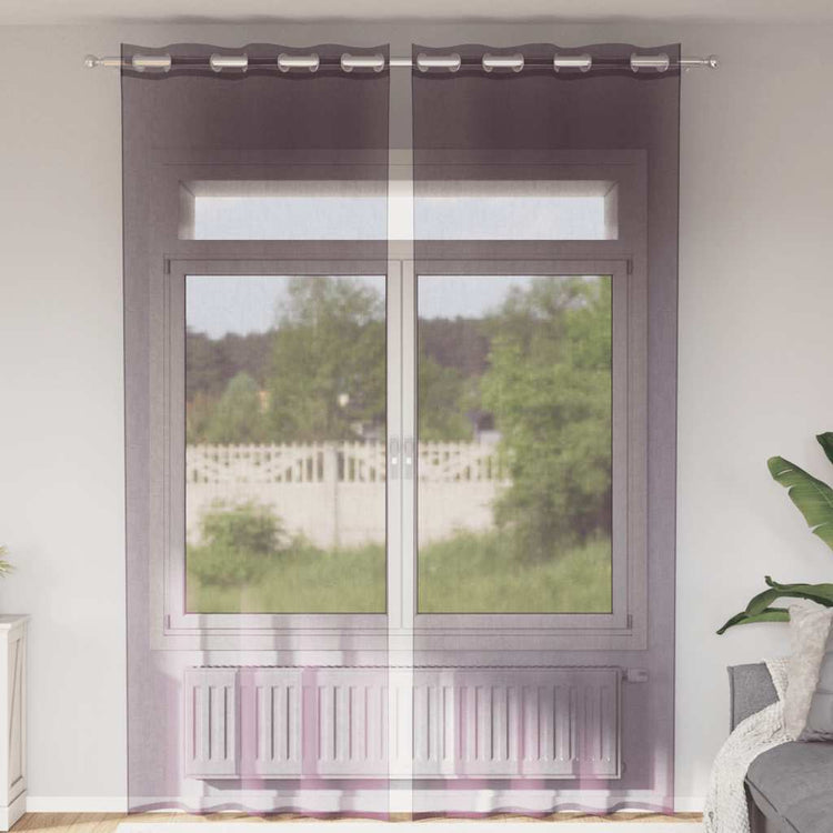 Vidaxx rideaux voile avec œillets 2 pcs violet 140x260 cm
