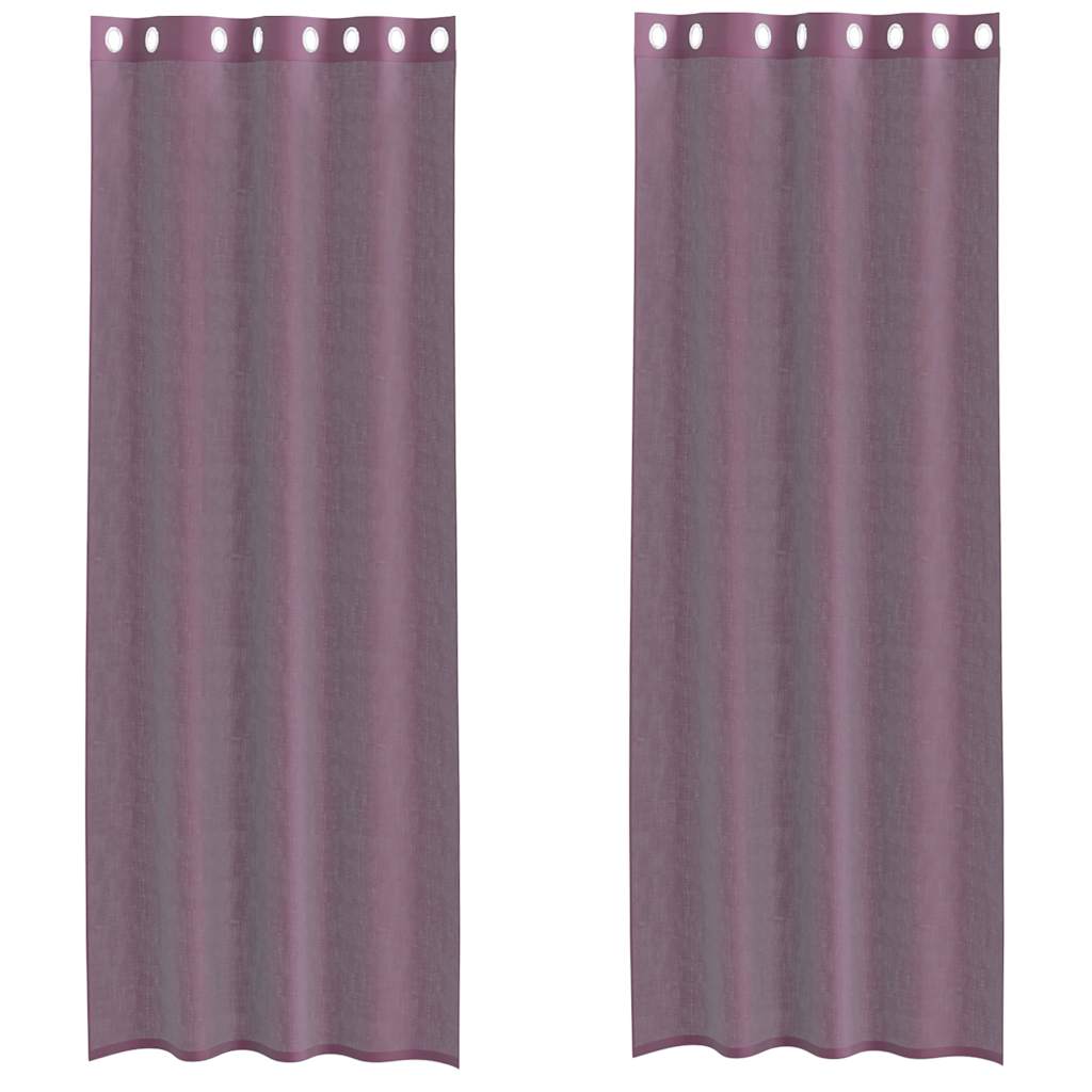 Vidaxx rideaux voile avec œillets 2 pcs 140x300 cm violet