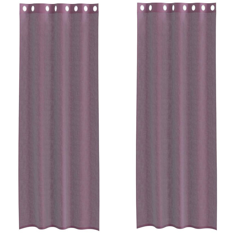 Vidaxx rideaux voile avec œillets 2 pcs 140x300 cm violet
