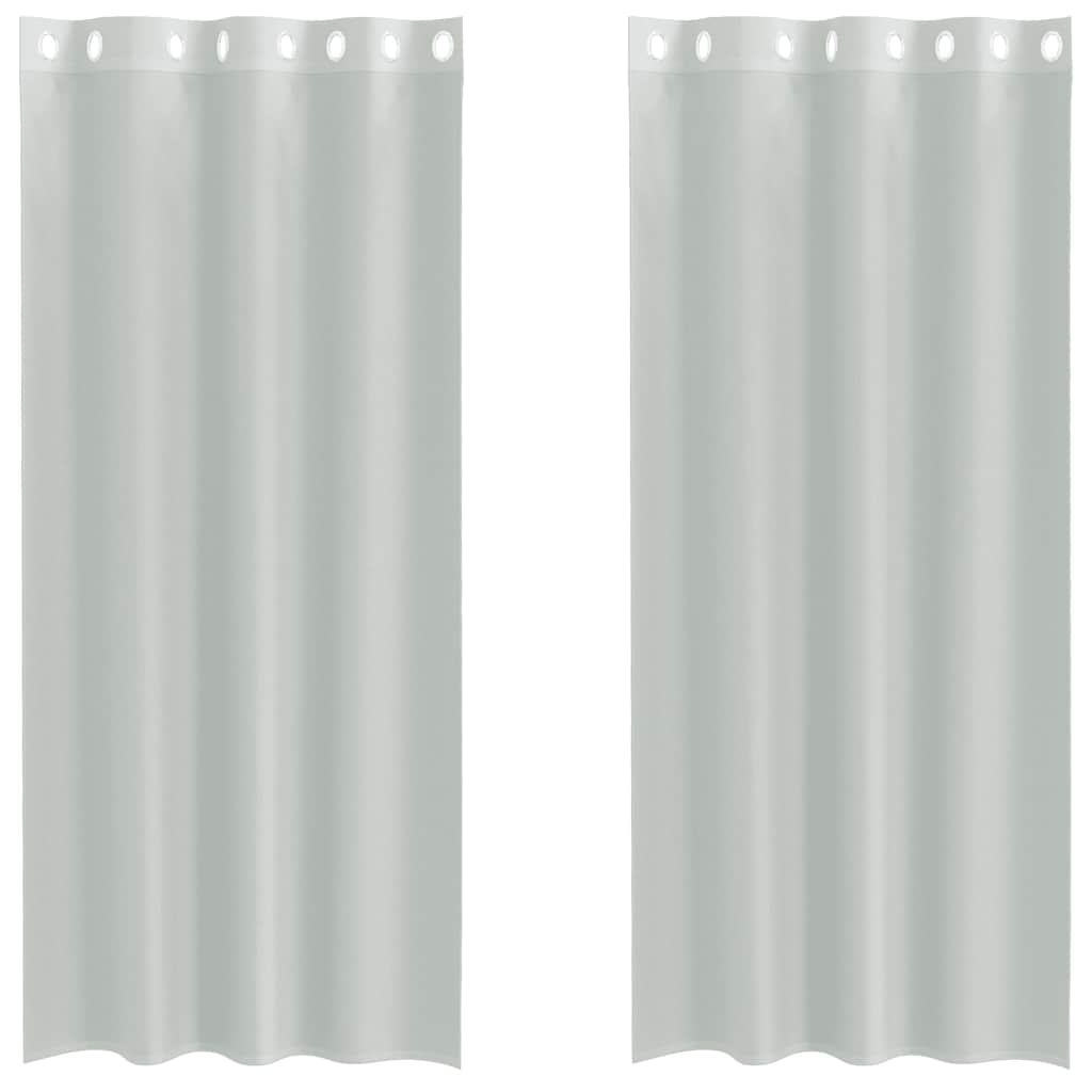 Vidaxx rideaux voile avec œillets 2 pcs 140x225 cm gris clair