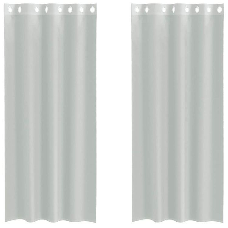 Vidaxx rideaux voile avec œillets 2 pcs 140x225 cm gris clair
