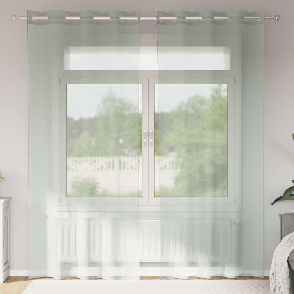 Vidaxx rideaux voile avec œillets 2 pcs 140x225 cm gris clair