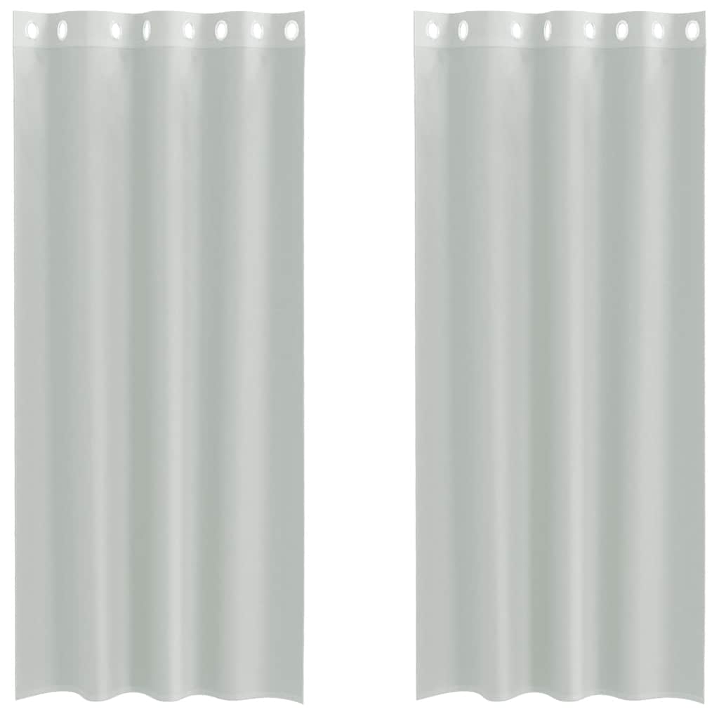 Vidaxx rideaux voile avec œillets 2 pcs 140x245 cm gris clair