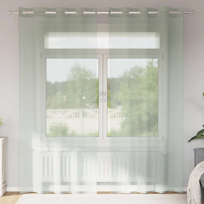 Vidaxx rideaux voile avec œillets 2 pcs 140x245 cm gris clair