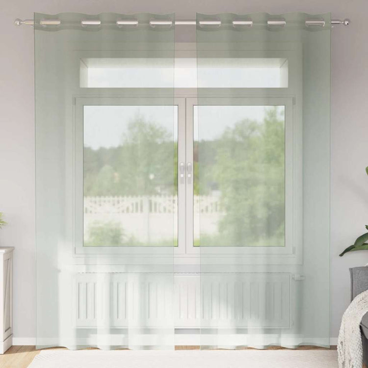 Vidaxx rideaux voile avec œillets 2 pcs 140x245 cm gris clair