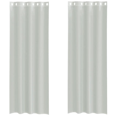 Vidaxx rideaux voile avec œillets 2 pcs 140x260 cm gris clair