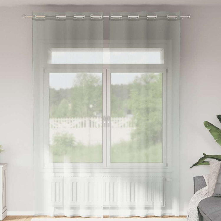 Vidaxx rideaux voile avec œillets 2 pcs 140x260 cm gris clair