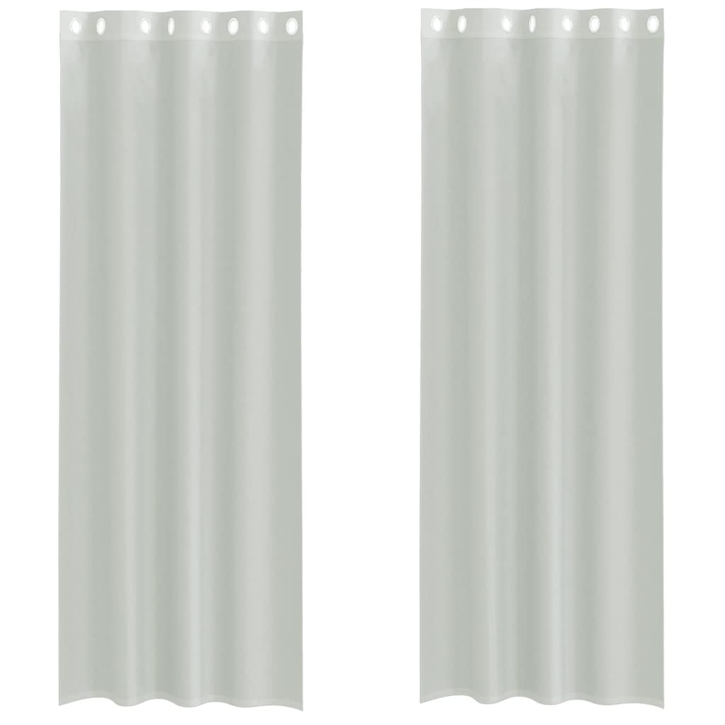 Vidaxx rideaux voile avec œillets 2 pcs 140x300 cm gris clair