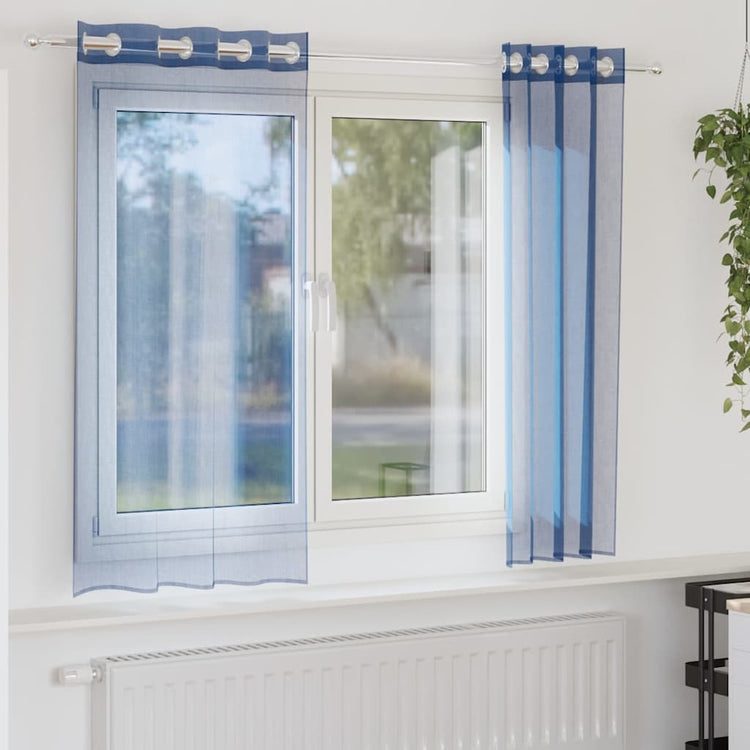 Vidaxl rideaux voile avec œillets 2 pcs bleu royal