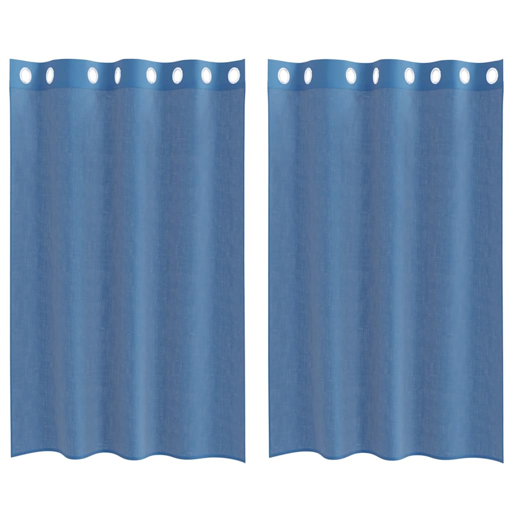 Vidaxl rideaux voile avec œillets 2 pcs bleu royal