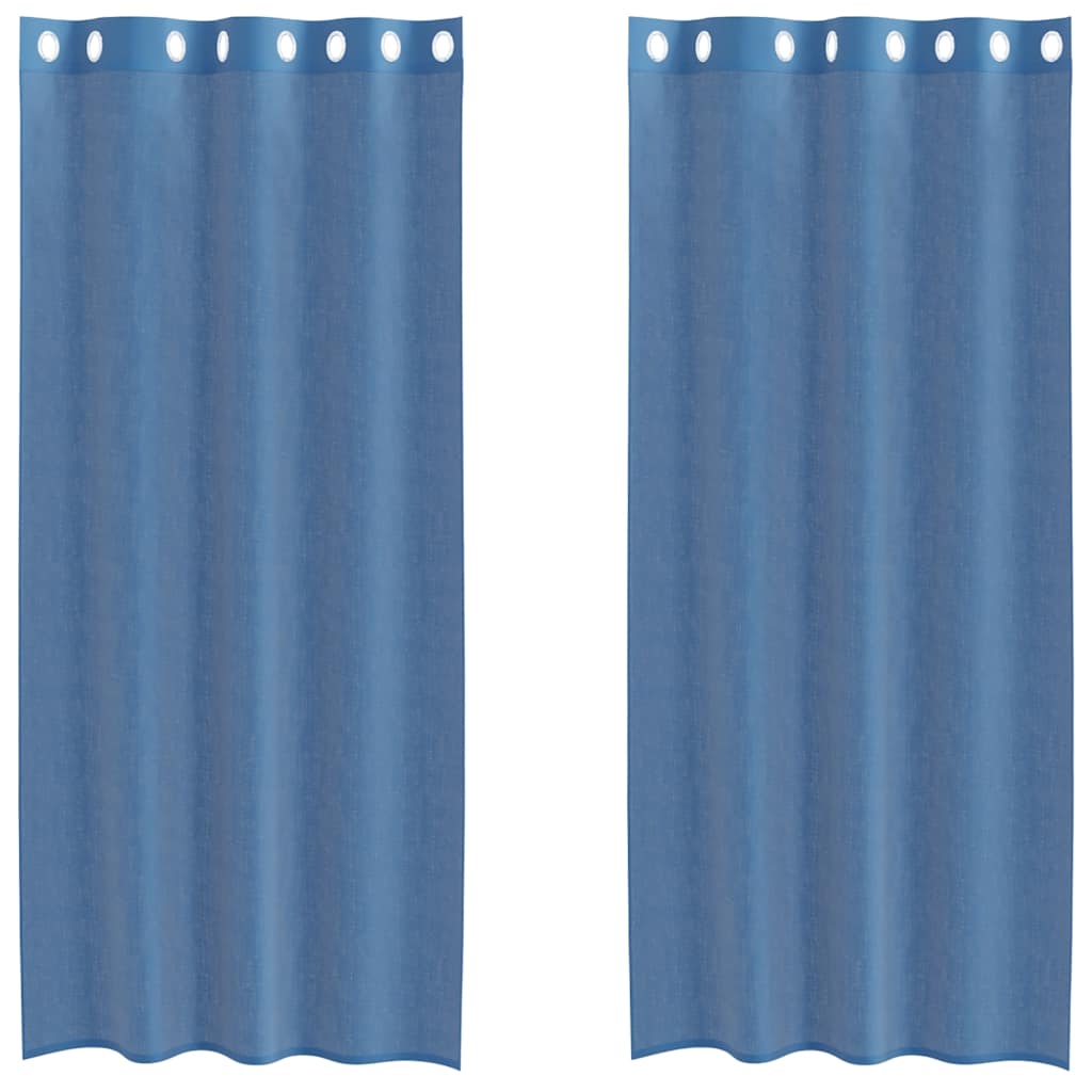 Vidaxl rideaux voile avec œillets 2 pcs bleu royal
