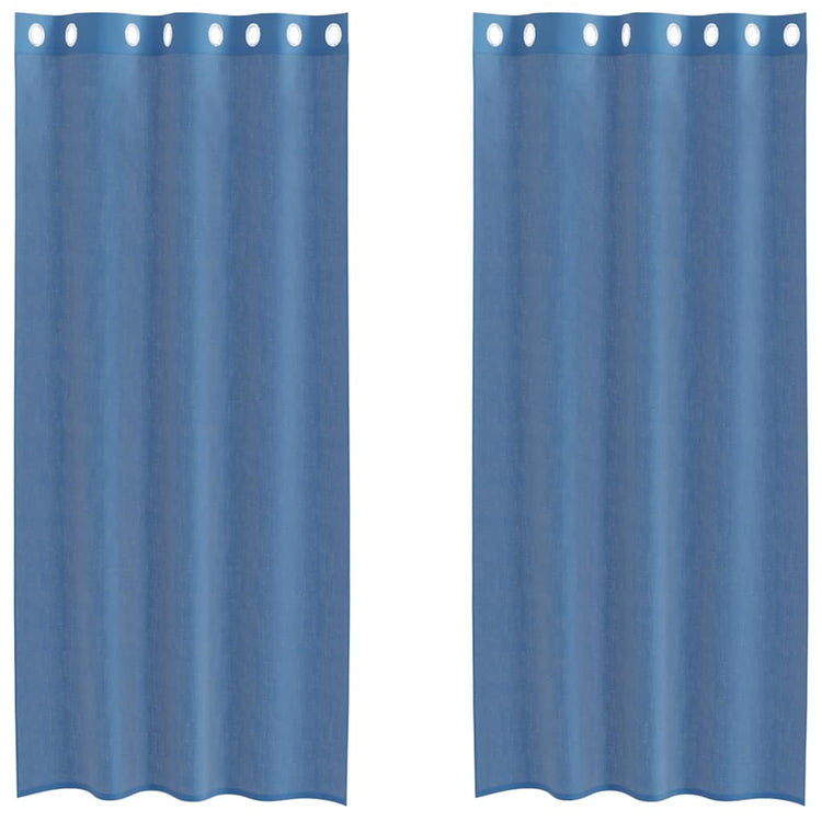 Vidaxl rideaux voile avec œillets 2 pcs bleu royal