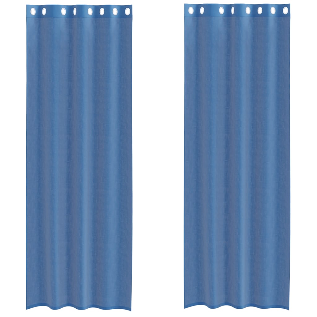 Vidaxl rideaux voile avec œillets 2 pcs bleu royal