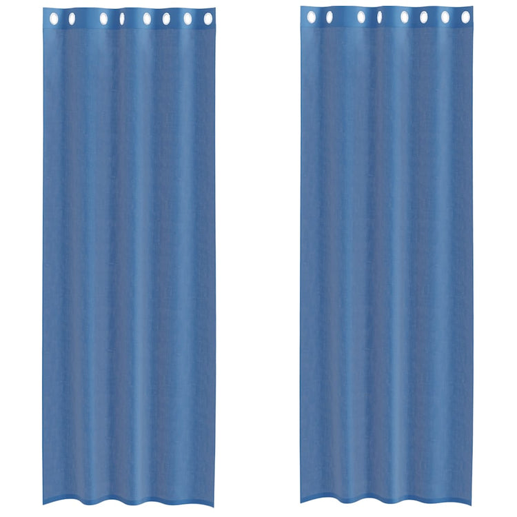 Vidaxl rideaux voile avec œillets 2 pcs bleu royal