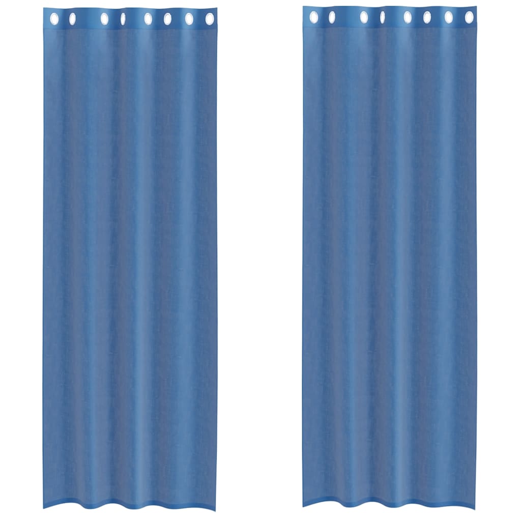 Vidaxl rideaux voile avec œillets 2 pcs bleu royal
