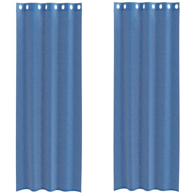 Vidaxl rideaux voile avec œillets 2 pcs bleu royal
