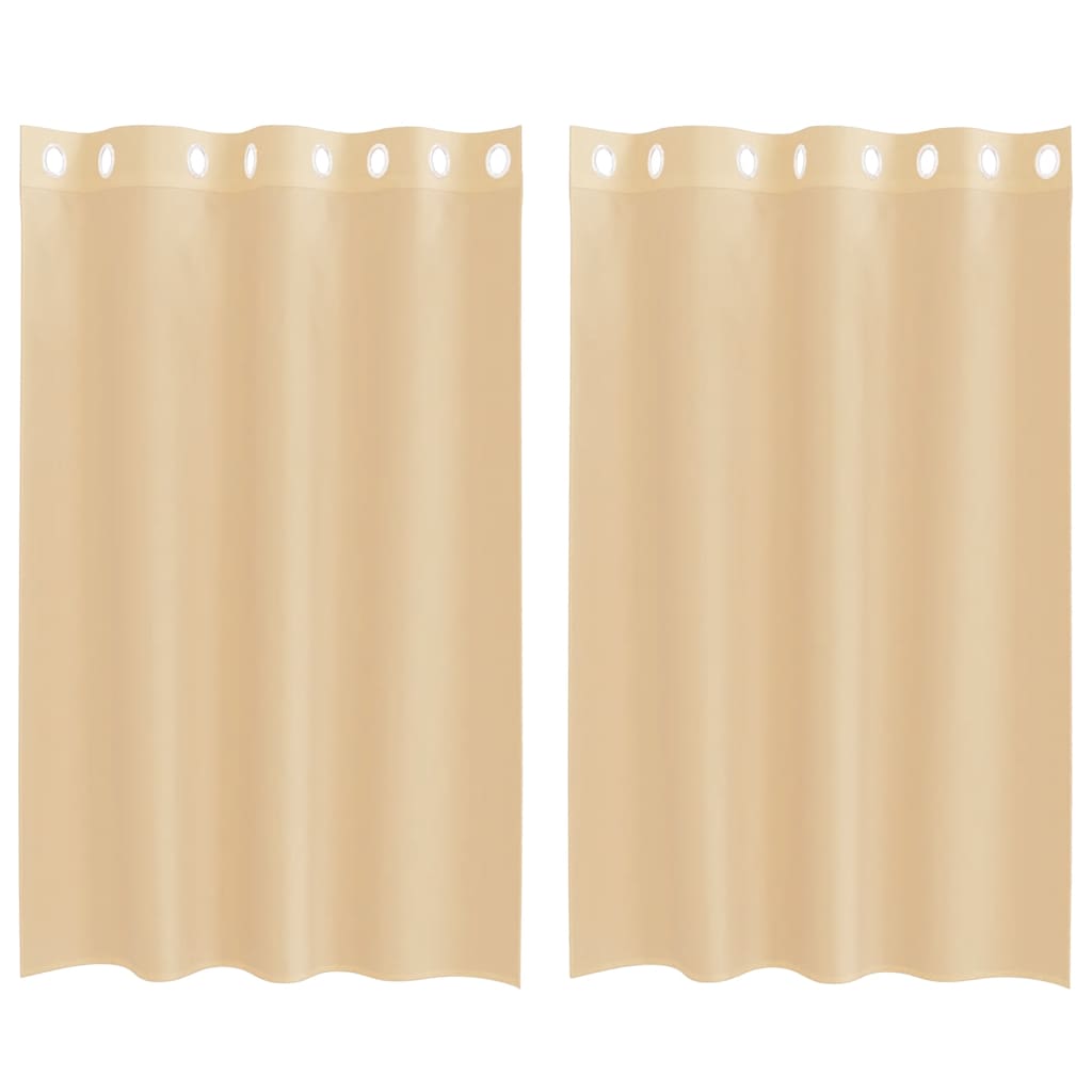 Vidaxl rideaux voile avec œillets 2 pcs sable