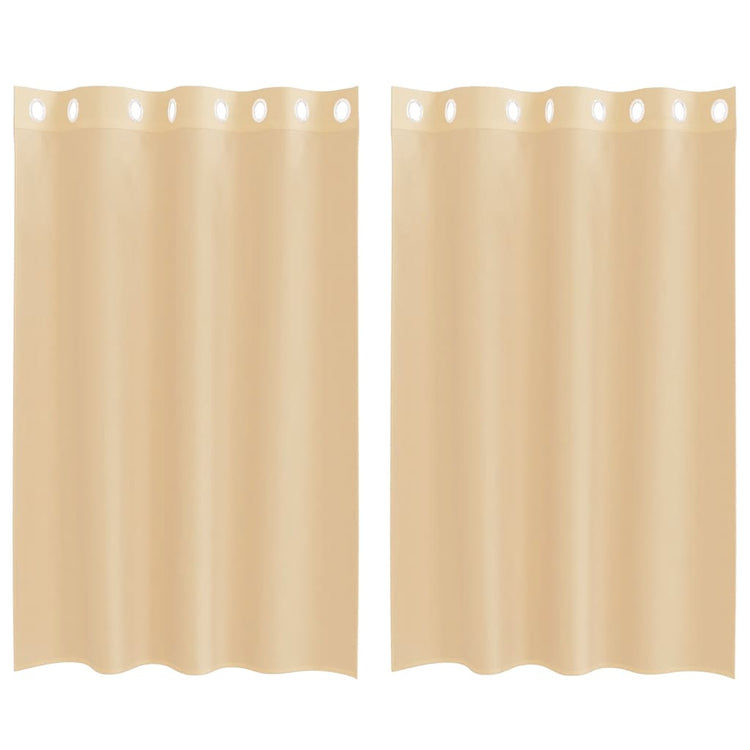 Vidaxl rideaux voile avec œillets 2 pcs sable