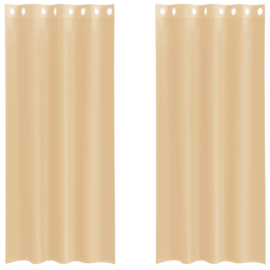 Vidaxl rideaux voile avec œillets 2 pcs sable