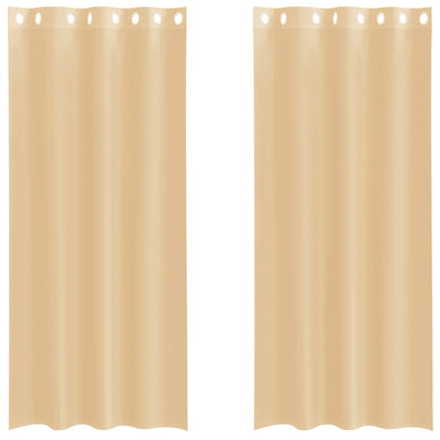 Vidaxl rideaux voile avec œillets 2 pcs sable