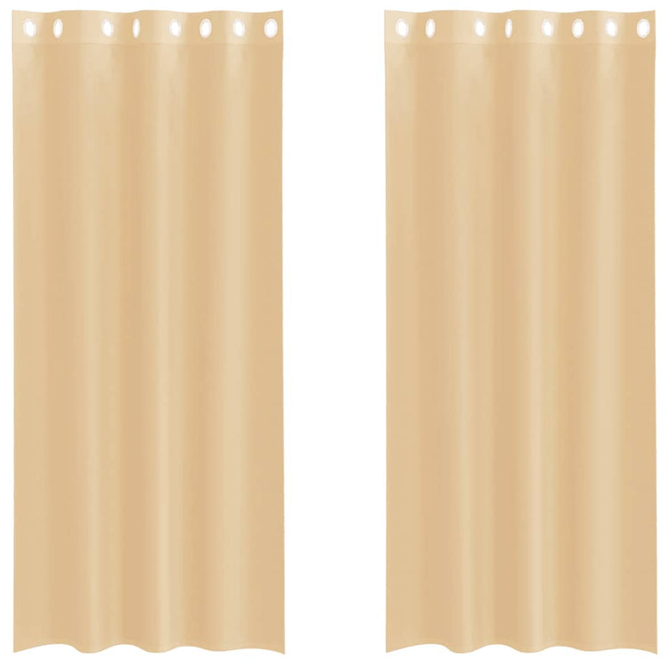 Vidaxl rideaux voile avec œillets 2 pcs sable